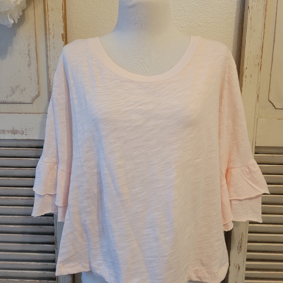 Dylan women's large blush pink top ruffle - Picture 2 of 8